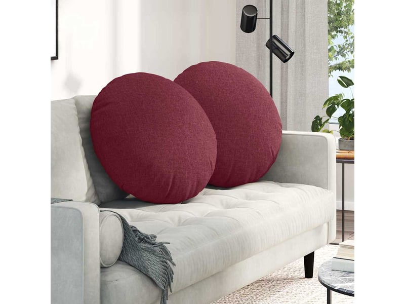  Lot de 2 coussins de siège, coussins décoratifs tissu bordeaux ø60 x 21 cm cf59780  - Conforama B