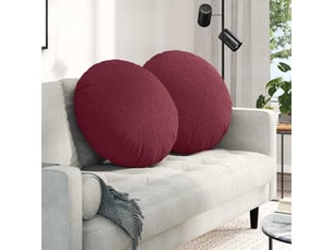 Lot de 2 coussins de siège, coussins décoratifs tissu bordeaux ø60 x 21 cm cf59780