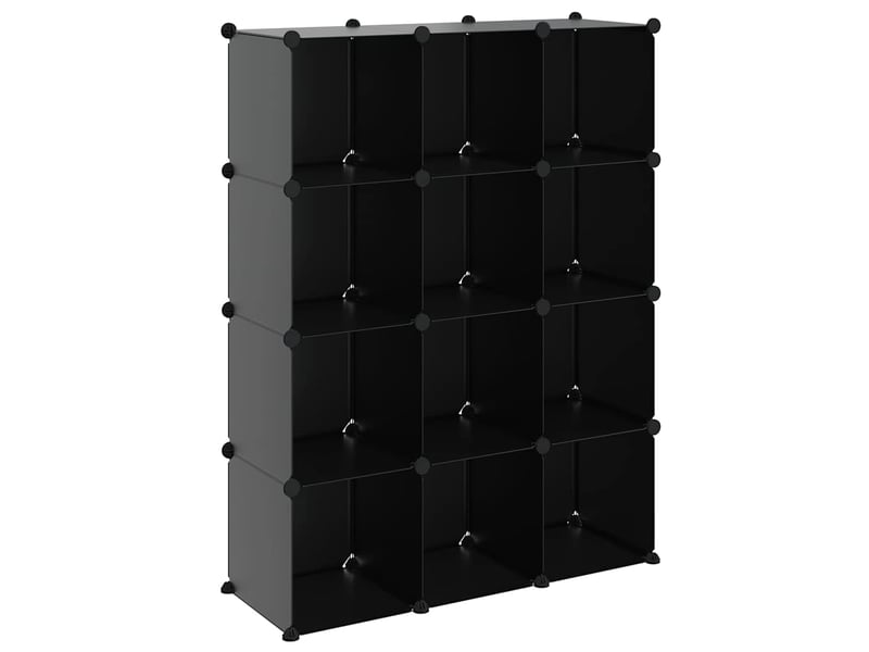  Cubes de rangement 12 pcs noir pp  - Conforama A