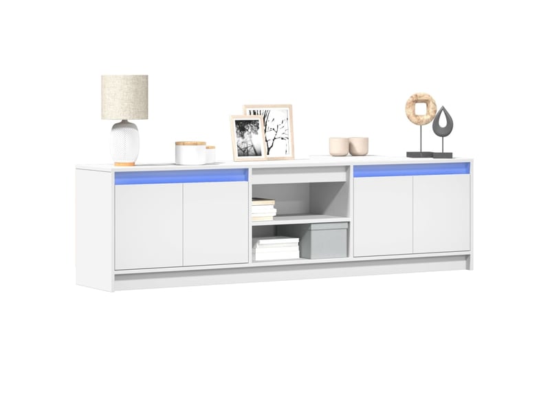  Meuble tv - banc tv - meuble de rangement avec led blanc 180x34x50 cm bois d'ingénierie  - Conforama B