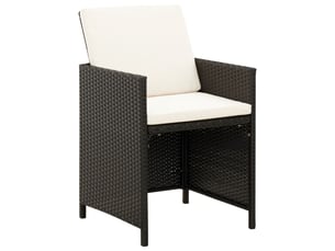 Jeu de chaise et tabouret de jardin 4 pcs résine tressée noir