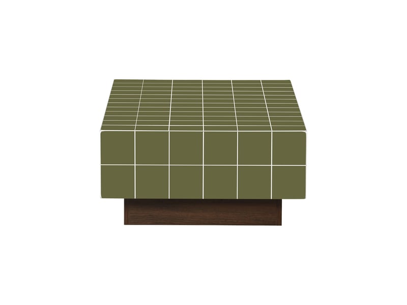  Table basse imitation carreaux de ciment 120cm kaki - grid  - Conforama C