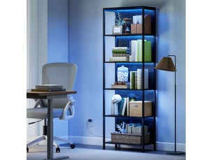 Bibliotheque coloris  noir 5 étagère(s) <strong>MIVRAY </strong> <strong></strong> - 30 cm x 179 cm