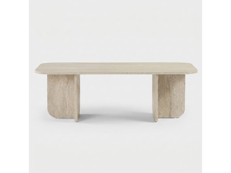 Table basse design en bois mélaminé akira - beige  - Conforama C