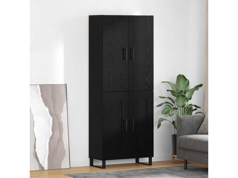  Buffet - haut armoire 2 pc chêne noir 69,5 x 34 x 180 cm  - Conforama B
