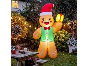 Personnage gonflable noël led pain d'épice h.2,5m polyester imperméable