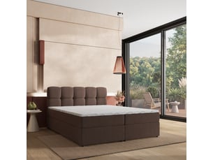 Lit avec rangement 140x200 cm <strong>MASSENO</strong> <strong></strong> coloris marron
