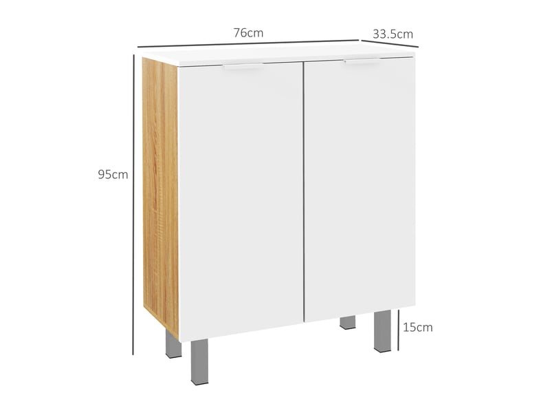  Étagère à chaussures moderne pour 15 à 20 paires de chaussures, 5 étagères et fermeture douce, blanc brillant  - Conforama D