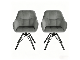 Chaises d’accueil et de cuisine pivotantes, larges, dossiers rembourrés – lot de 2, sur site