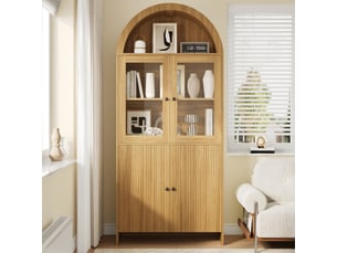 Vitrine coloris bois clair <strong>DZMDIP</strong> <strong></strong> - 78 cmx176 cm