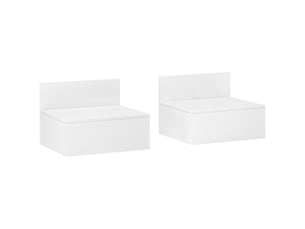 Ensemble de 2 tables de chevet suspendues avec tiroir, 43 x 36,5 x 30,5 cm, blanches