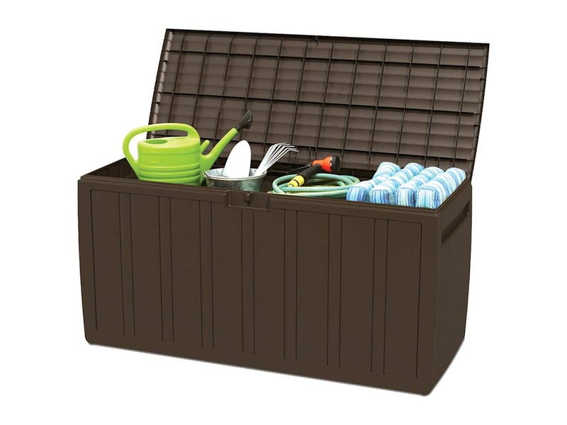  Boîte à coussins marron 117x45,5x57,5 cm 270 l  - Conforama C