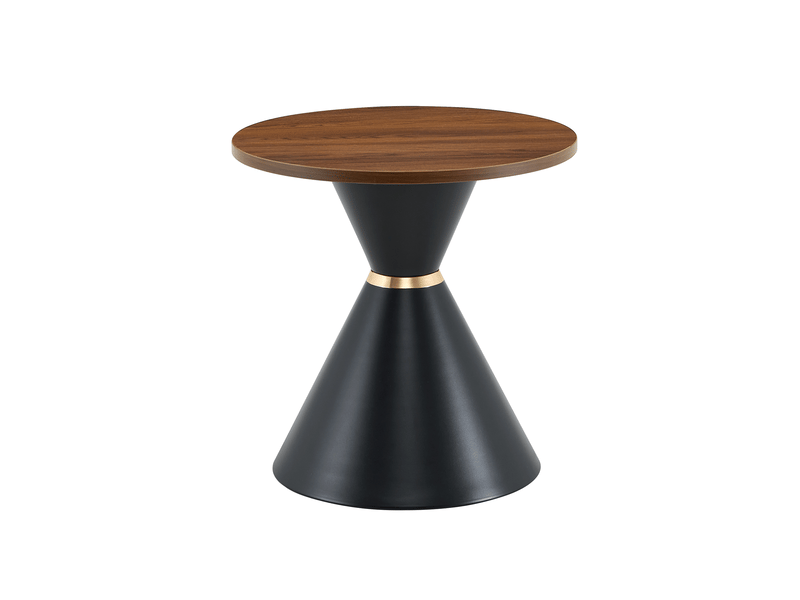  Lot de 2 tables basses gigognes coniques ø70x42.5 cm et ø50x50.5 cm noyer noir  - Conforama A
