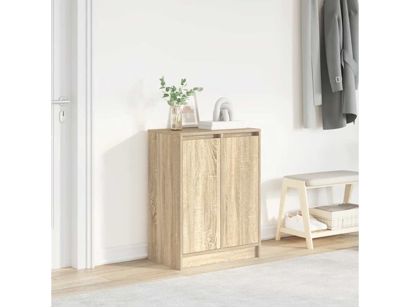  Meuble à chaussure, armoire à chaussures chêne sonoma 57x34x76 cm bois d'ingénierie  - Conforama B