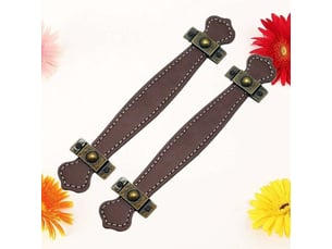 2 unités de tireurs de tiroir en cuir pour valises vintage, tireurs de porte coulissante en marron clair