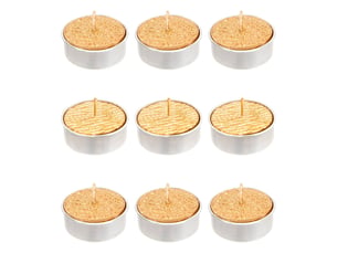 Lot de 9 bougies chauffe-plat pailletées 12 g