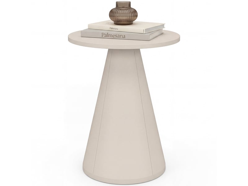  Lot de 2 tables d'appoint rondes, bouts de canapé, tables de chevet eleonore 40 cm métal beige  - Conforama D