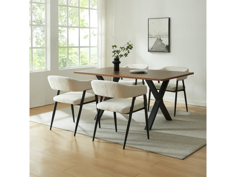 Lot de 6 chaises de salle à manger kohlmand 77 x 59 x 55 cm beige [en.casa]  - Conforama B