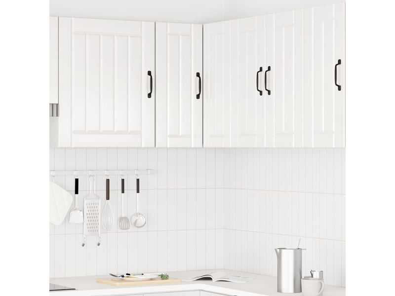  Meuble de rangement, armoire murale d'angle de cuisine porto blanc brillant  - Conforama C