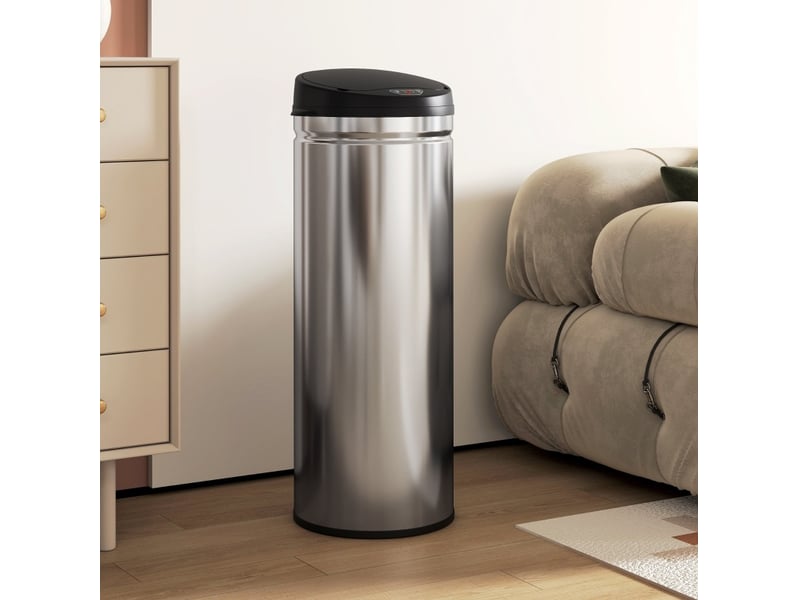  Poubelle à capteur 50 l 30,5 x 30,5 x 85 cm – argenté – ouverture sans contact et fermeture douce  - Conforama B