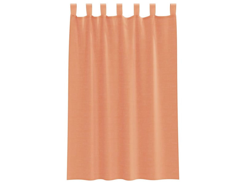  Lot de 2 rideaux en voile, voilages avec boucles terre cuite 140x175 cm cf44327  - Conforama D