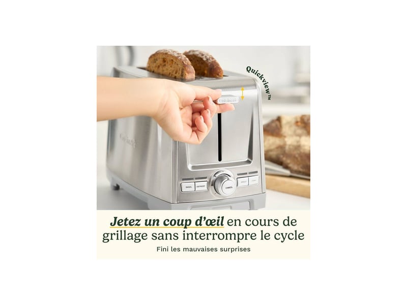  Grille-pain inox 2 tranches cpt1600e grandes fentes 40% plus larges CUI3030050198188 - Conforama C