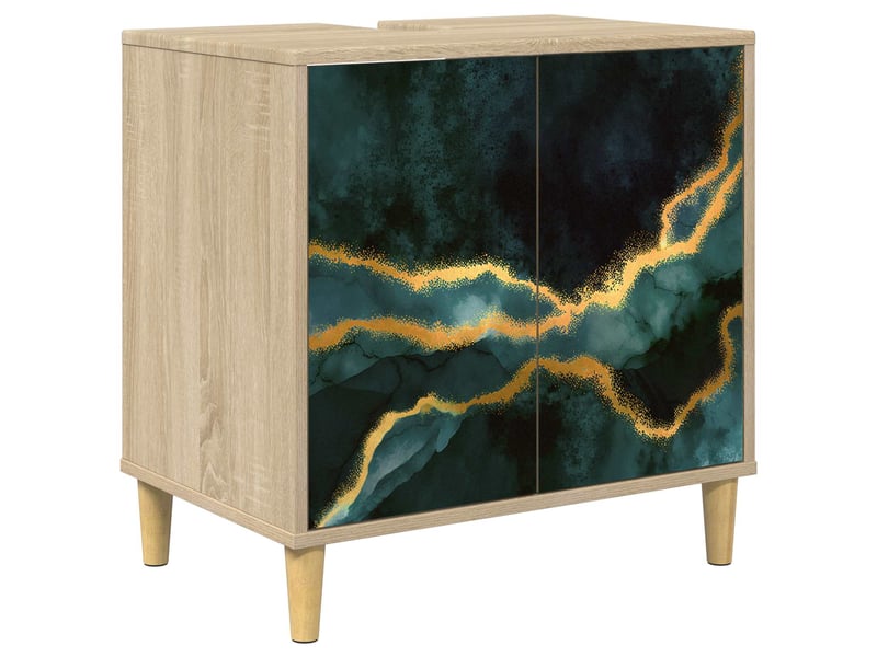  Armoire de salle de bain, meuble de rangement wijhe sonoma 60x40x60 cm  - Conforama A