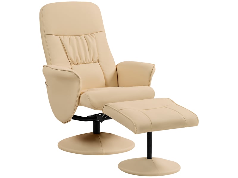 Fauteuil Relax En Lin Avec Repose-Pieds - Inclinable 180°, Cadre Métal, Style Scandinave - Gris Clair