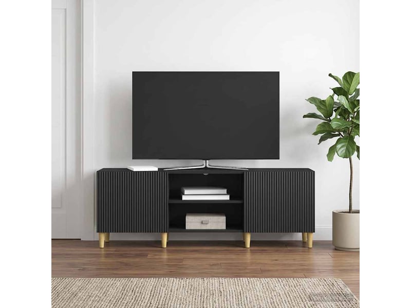  Meuble tv - banc tv - meuble de rangement noir 150 x 31 x 50 cm bois d'ingénierie  - Conforama D