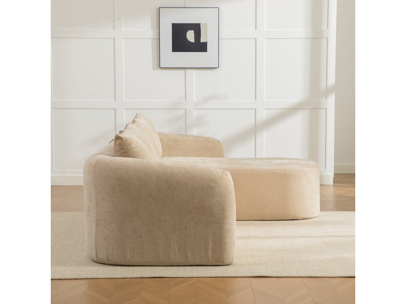  Canapé modulaire en chenille avec méridienne 3 places - sans montage et base antidérapante  - Conforama E