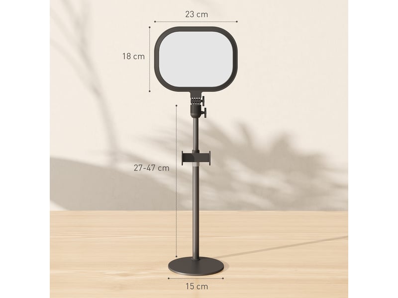  Lampe de bureau led avec support pour téléphone, 5 couleurs d'éclairage et 10 niveaux de luminosité, noire  - Conforama C
