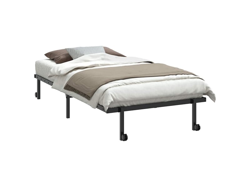  Lit simple- lit adulte -  cadre de lit sans matelas pliable noir 100x200 cm acier  - Conforama B
