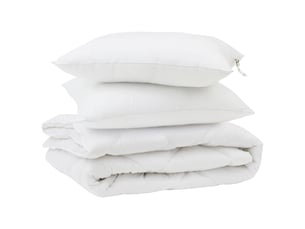Couette avec oreiller 3 pièces - duvet blanc microfibre