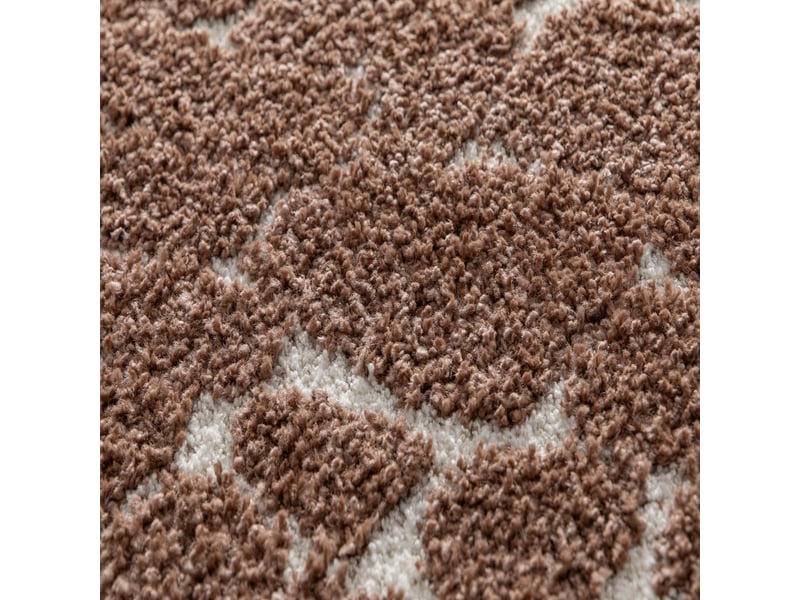 Tapis shaggy doux motif galets marron et écru 160x230  - Conforama D