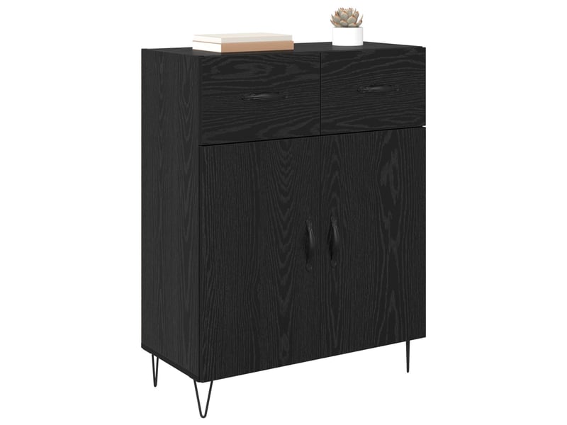 Buffet - bahut - meuble de rangement chêne noir 69,5 x 34 x 90 cm bois d'ingénierie - Conforama C