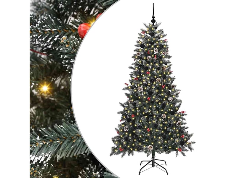  Sapin de noël - arbre de noël artificiel vert 180 cm pvc, plastique et acier  - Conforama A