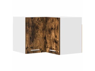 Meuble de rangement cuisine, armoire suspendue chêne fumé et blanc 57x57x40cm