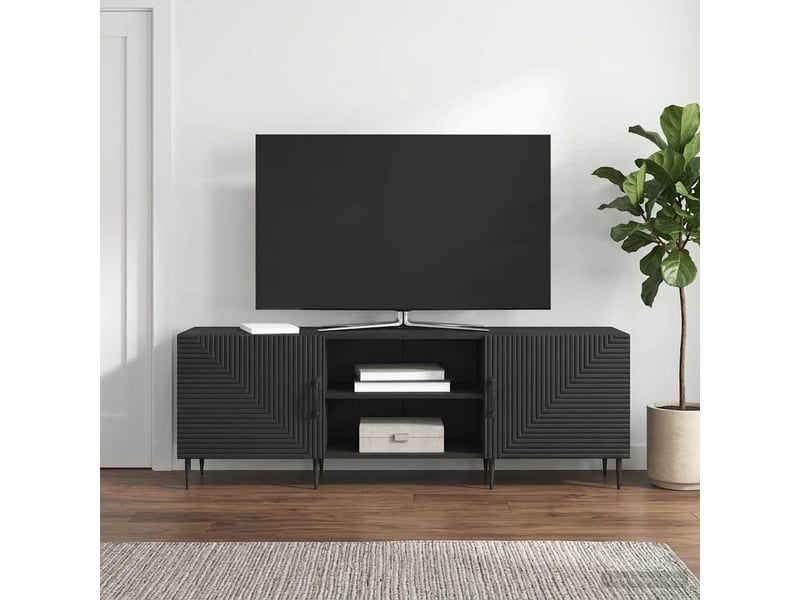  Meuble tv - banc tv - meuble de rangement 150 x 31 x 50 cm noir bois d'ingénierie  - Conforama B