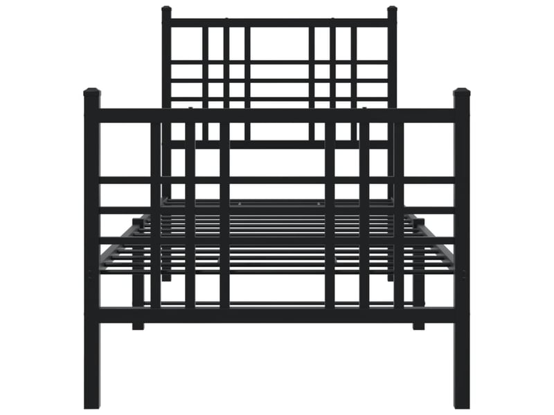  Lit simple- lit adulte -  cadre de lit métal sans matelas avec pied de lit noir 80x200 cm  - Conforama C