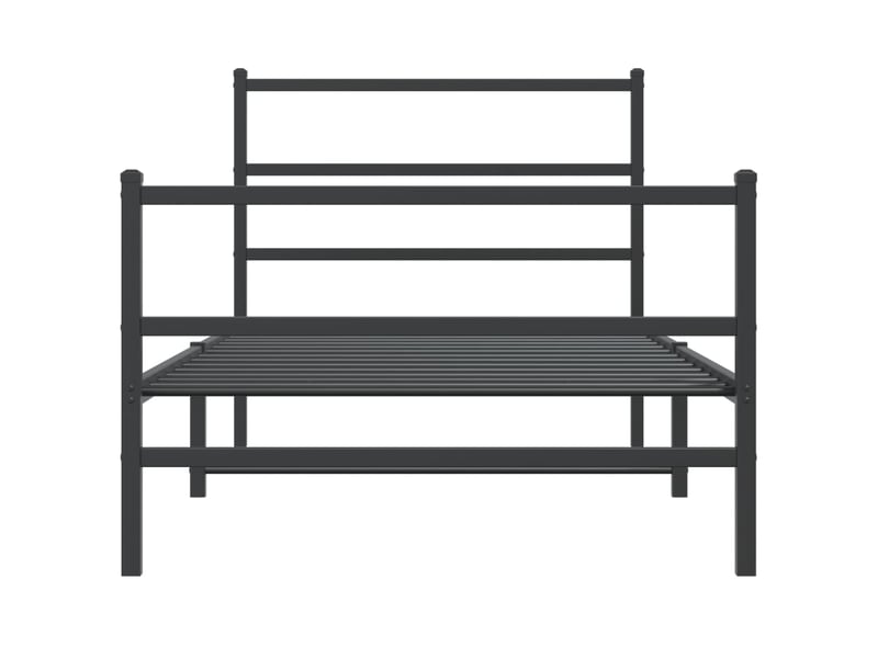  Lit simple- lit adulte -  cadre de lit métal sans matelas et pied de lit noir 100x200 cm  - Conforama D