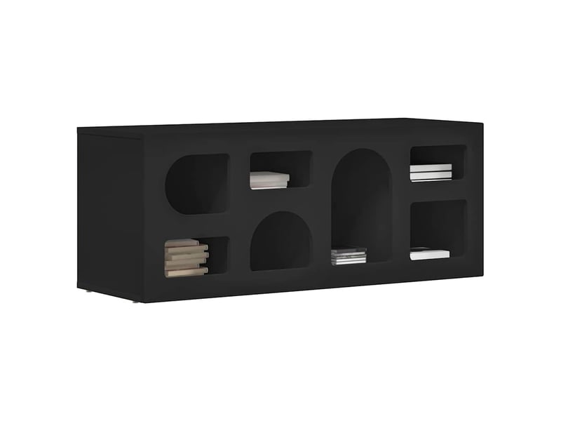  Meuble tv - banc tv - meuble de rangement elst 100 x 35 x 40 cm noir bois d'ingénierie  - Conforama C
