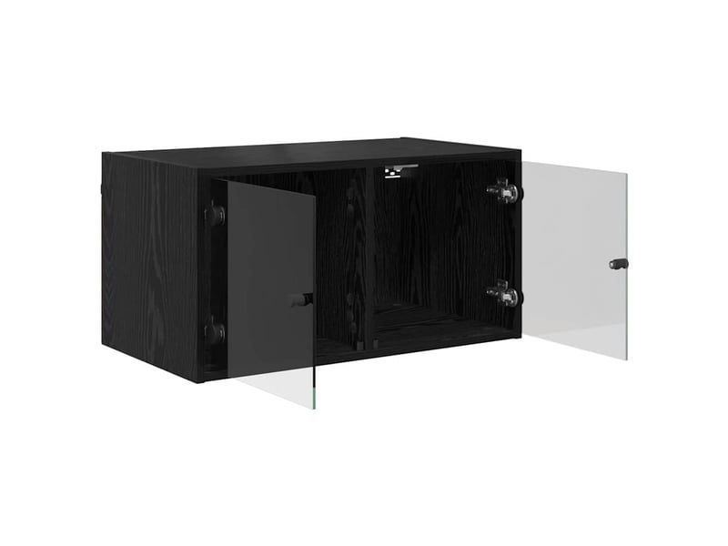  Meuble mural, meuble de rangement salon 68 x 37 x 35 cm bois d'ingénierie chêne noir  - Conforama E