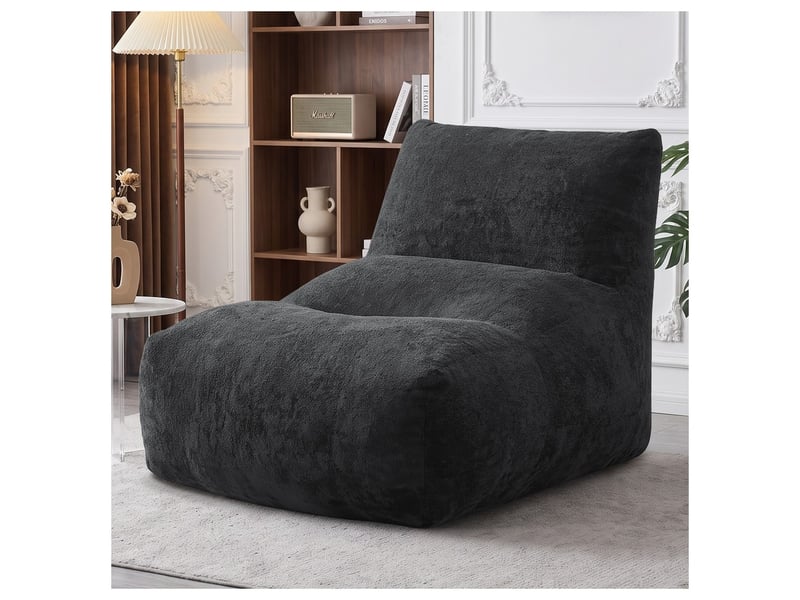  Pouf repose-pieds, coloris gris anthracite, dimensions : 94 x 131 x 80 cm  - Conforama B
