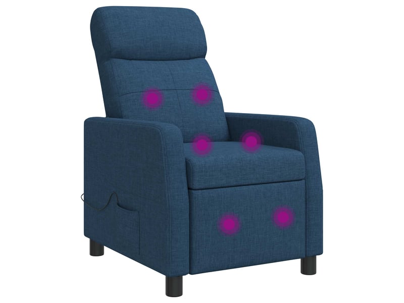  Vidaxl fauteuil de massage inclinable bleu tissu  - Conforama A