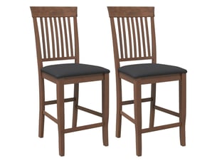 Lot de 2 tabouret de bar avec coussins en bois massif marron et caoutchouc shl54979