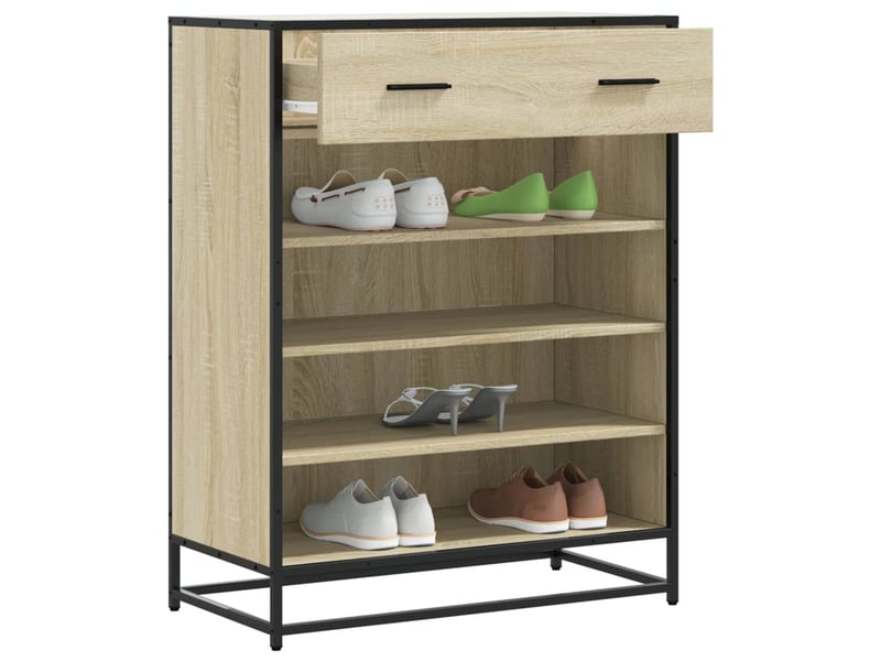  Meuble à chaussure, armoire à chaussures chêne sonoma bois d'ingénierie et métal shl7581  - Conforama B