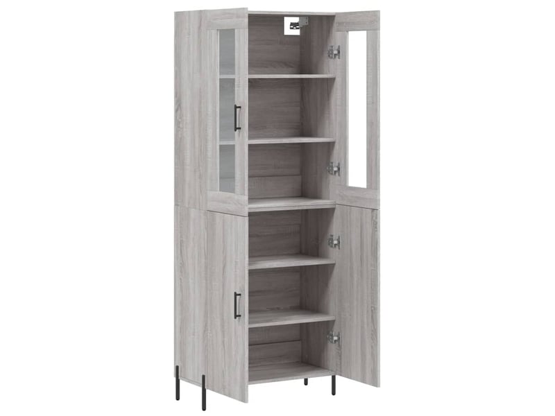Buffet haut - bahut - meuble de rangement sonoma gris 69,5x34x180 cm bois d'ingénierie - Conforama D