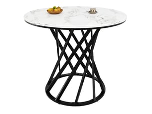 Table de séjour ronde fixe noir - 80x80-80max.cm
