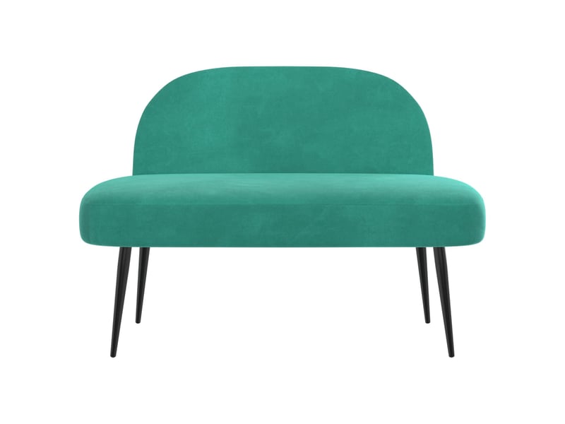  Banc rembourré avec dossier turquoise 110x60x76 cm velours  - Conforama C