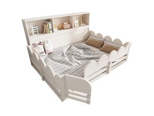 Lit avec rangement 140x190 cm <strong></strong> <strong></strong> coloris blanc